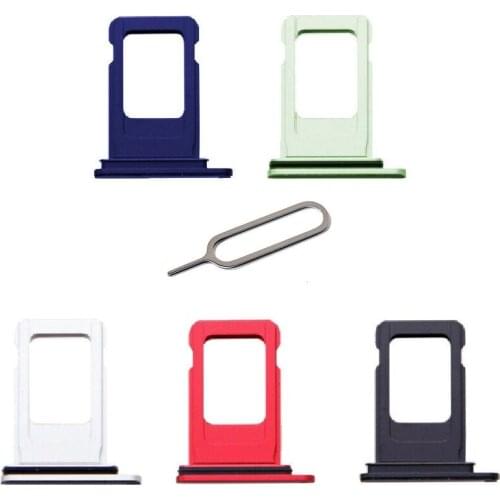 10Pcs/lot For Apple iphone 12 Single SIM Card Tray Sim Card Holder With Free Eject Pin Silver Black Blue Red Green Purple Color