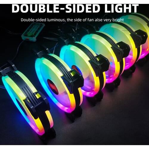 12cm RGB PC Case Cooling Fan Small 6 Pin Quiet Cooler Heatsink Radiator Computer Water Cooling System Waterblock