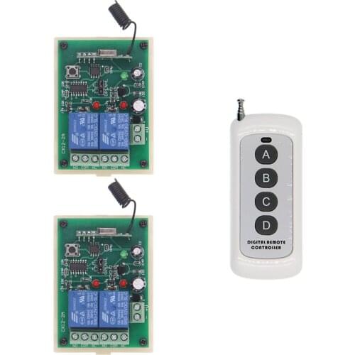 DC 12V 24V 2 CH Relay Switch NC NO COM RF Wireless Remote Switch ASK Smart Home 2CH Receiver 4CH Transmitter Relay