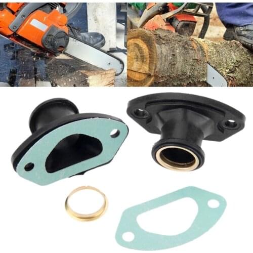 2 Sets Chainsaw Parts Exhaust Intake Manifold With Ring & Gasket For 45CC/4500 52CC/5200 58CC/5800 Chinese Chainsaw Parts