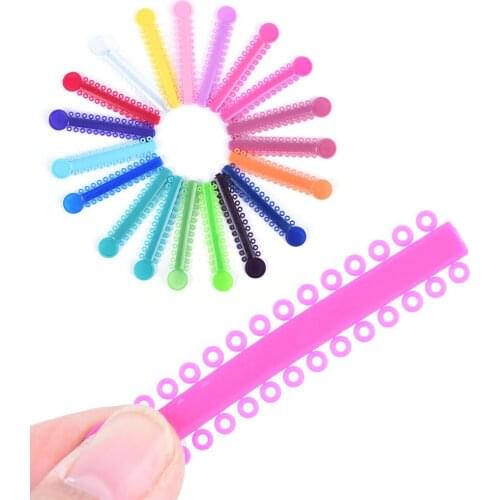 20 Sticks Dental Ligature Ties Orthodontics Elastic Rubber Bands Braces Bands Teeth Whitening Plastic Unisex Multi Colors
