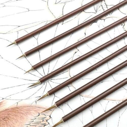 3pcs Painting Drawing Brushes Hook Line Pen Chinese Wolf Brush for Journaling Drawing Sketching Writing Hand Lettering