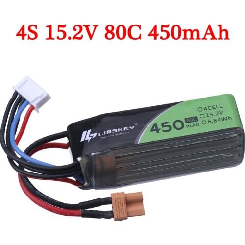 4S 15.2V 450MAH 80C LiHV XT30 Plug For Indoor UAV with High Voltage Aerial Model Lithium FPV Lipo Battery