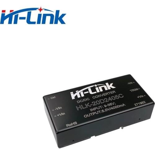 5pcs/lot HLK-20D2405C 24V to 5V 4A variable dc power supply adjustable dc to dc converter module
