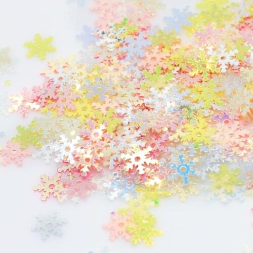 7mm Colorful Snowflake Shape Transparent Loose Sequins Crafts Glitter Paillettes For Wholesale Sewing Xmas Decoration