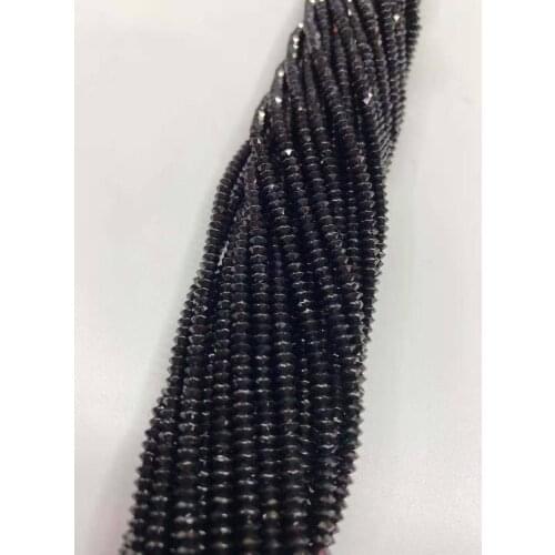 AAA natural black tip crystal 1.5x3 UFO bead cutting Angle cutting gem jewelry DIY boutique 38 cm long