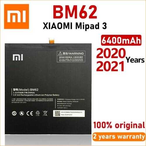 Xiao Mi Original 6400mAh BM62 Battery For Xiaomi Pad 3 Mipad 3 MEC91 Tablets Batteries Batteria With Tracking Number