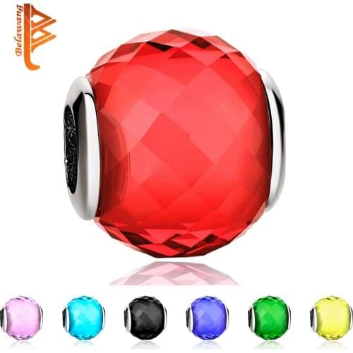 BELAWANG 10 Colors Red Blue Pink Murano Glass Beads Fit Original Charm Bracelet For Women Necklace Authentic DIY Jewelry Making
