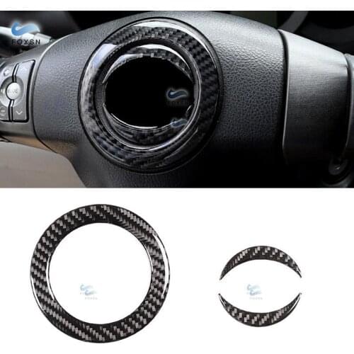 For Toyota Rav4 RAV 4 2006 2007 2008 2009 2010 2011 2012 Carbon Fiber Car Interior Steering Wheel Panel Logo Cover Inner Trim