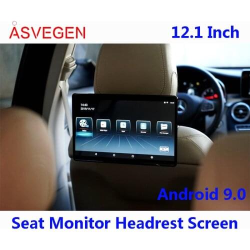 Two Pcs 12 inch Android 9.0 LCD Car Rear Universal Seat Entertainment Monitor Headrest Screen HD 1080P Media DVD Player