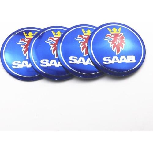 4Pcs 56mm Car Wheel Hub Center Caps Cover Emblem Badge Sticker For SAAB 9-3 93 9-5 9 3 9000 9 5 Car Styling