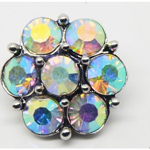 Beautiful AB Fuchsia Big Rhinestone Metal Snap Button Charm For DIY Snap Button Bracelet Necklace