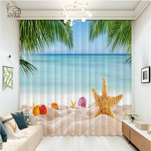 Beautiful Tropical Sea Curtains For The Window Curtain For Children Modern Home Decoration Living Room Curtains Micro Shading