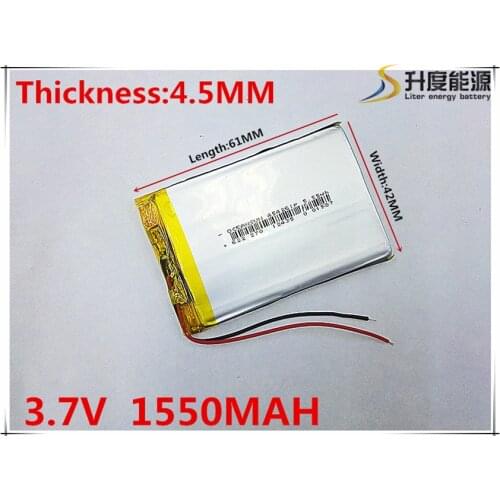 3.7V 1550mAh 454261 Lithium Polymer Li-Po li ion Rechargeable Battery cells For Mp3 MP4 MP5 GPS mobile The tablet battery