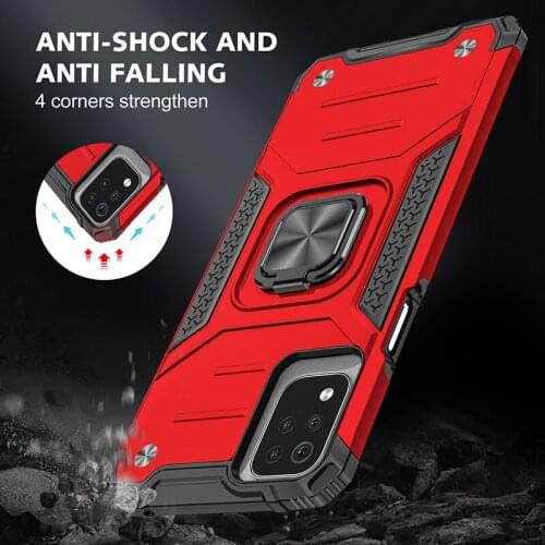 Magnetic Metal Ring Stand Holder Armor Shockproof Phone Case For LG K53 K52 Soft TPU Hard Plastic Protective Cover Coque Fundas