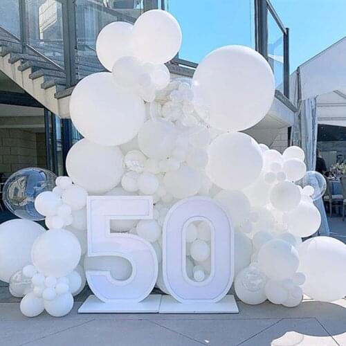5 "10" 12 "18" 36 " Matte Pure White Balloons Round White Art Shape Wedding Birthday Party Decoration Latex Balloons Helium Ball