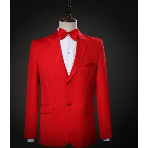 Men red suits designs homme terno stage costumes for singers men sequin blazer dance clothes jacket star style formal dress