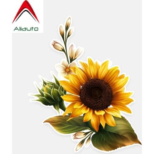 Aliauto Beautiful Sunflower Car Stickers High Quality Personalized Auto Decorative Flowers Decal ,11*14CM