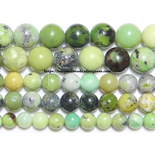 Free Shipping Natural China Material Chrysoprase Jades Stone Round Loose Beads 6 8 10 MM Pick Size For Jewelry Making