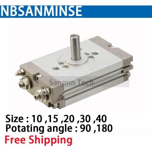 NBSANMINSE CRQ2 10 15 20 30 40mm Compact Rotary Actuator Rack Pinion Style Pneumatic Compressed Air Cylinder SMC Type