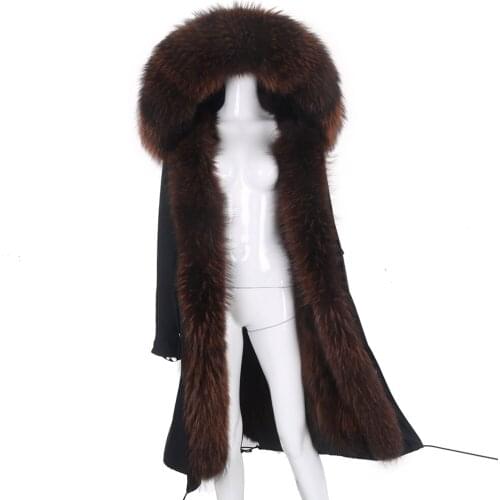 2021 Winter Jacket Women New Real Fox Fur Liner Coat Natural Raccoon Fur Big Hood Warm Long Parkas Streetwear Waterproof