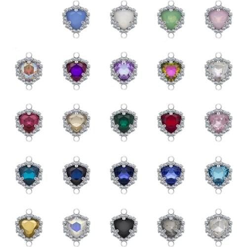10pcs/lot Crysta Glass Triangle Charms Pendant Connector Clasp for Earring Findings DIY Pendant Necklace Bracelet Jewelry Making