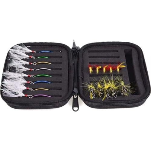 Portable Fly Fishing Lure Spinner Spoon Bait Foam Box Trout Flies Fishhook Fishhook Hard EVA Storage Case Container Bag