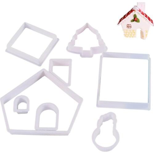 Christmas Cookie Cutter Biscuit Molds DIY Baking Tool Christmas Tree House Shape Cookies Frame Fondant Mould Christmas Supplies