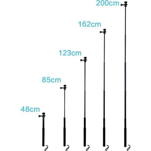 2M Selfie Stick Monopod Holder for GoPro Hero 8/7/6/5/4 SJCAM EKEN Yi 4K DJI Osmo Action Cameras W/Tripod Phone Clip Accessories