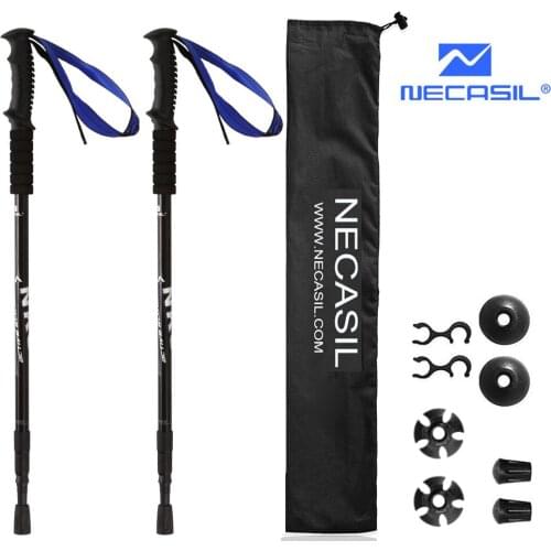 1 Pair walking stick cane Adjustable Anti Shock Strong & Lightweight Aluminum Hiking Poles crutches for Walking or Trekking
