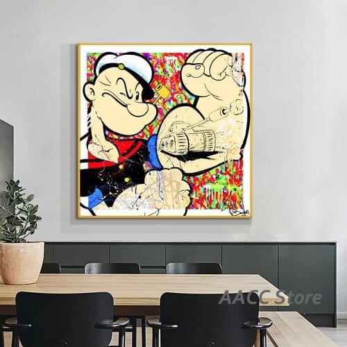 Street Graffiti Art Canvas Painting Seaman Catoon Art Wall Posters and Prints Artwork Picture for Room Cuadros Home Decoration