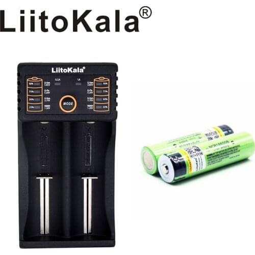 LiitoKala lii-202 USB 26650 18650 AAA AA Smart Charger + 2pcs NCR18650B 3.7V 18650 3400mAh Li-ion Rechargeable Battery (NO PCB)