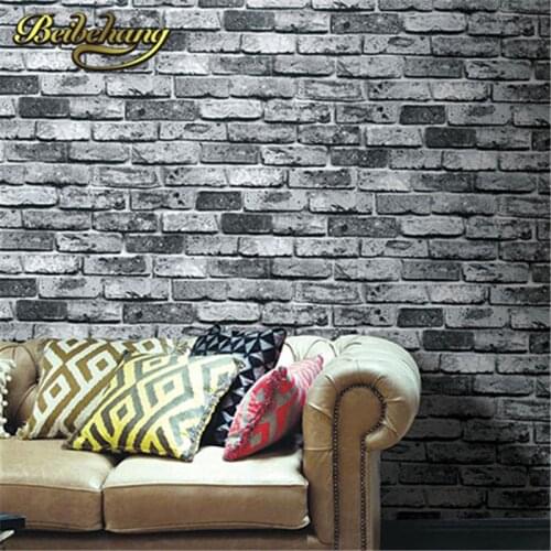 Beibehang Vintage Shabby Brick Deco Vinyl Wallpaper roll Brick Stone Faux Realistic PVC papel de parede for home background wall