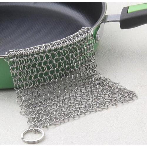 1 Pc Stainless Steel Finger Cast Iron Cleaner Chain mail Palm Brush Scrubber Brush Kitchen Wash Tool