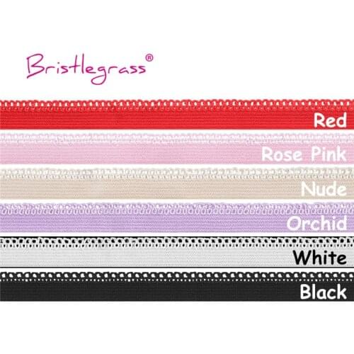 BRISTLEGRASS 100 Yard by Roll 3/8" 10mm Picot Loop Edge Frilly Elastic Spandex Band Kids Hair Tie Headband Tutu Dress DIY Sewing