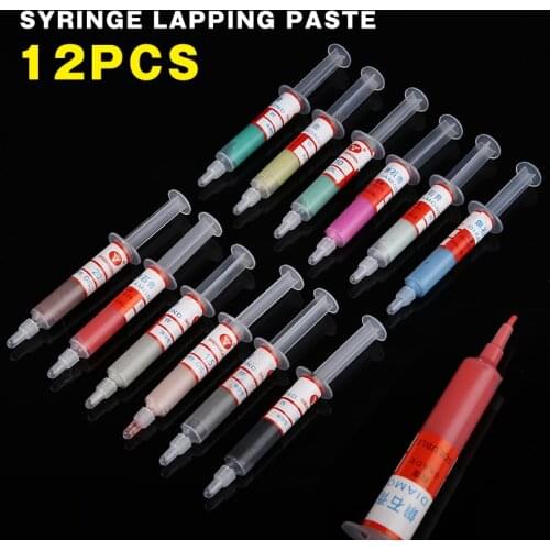 12pcs 5g Diamond Lapping Paste Composite Polishing Syringes 0.5-40 Micron Polishing Abrasive Tools