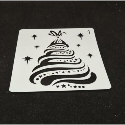 13*13 Christmas pvc Layering Stencils for DIY Scrapbooking/photo album Decorative Embossing DIY Paper Cards Crafts