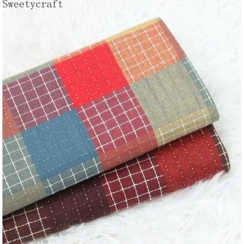 140x50cm fabric by Half Meters Grid Plaid Printed Cotton Cloth DIY Sewing Dress Bag Clothes New 2021 Patchwork Textile Material