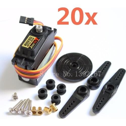 20Pcs Original Tower Pro MG958 RC Digital High Torque Servo Motor 15kg Standard Metallgetriebe 7075 Alloy Gear Auto RC Airplane