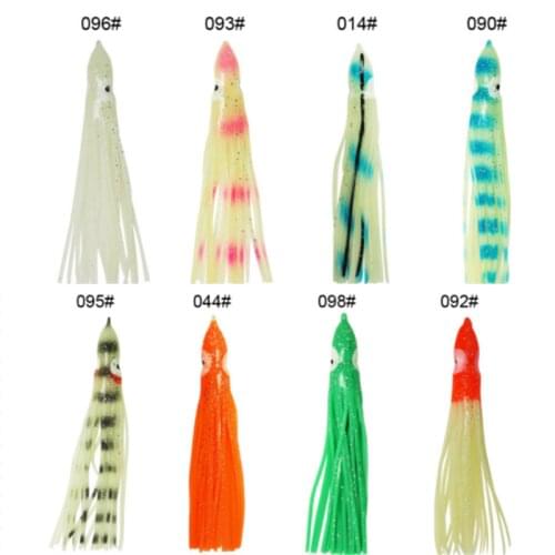 25pcs Fishing lure Luminous octopus skirts Soft squid skirts Night fishing lure Octopus glow rubber hooks skirt Artificial bait