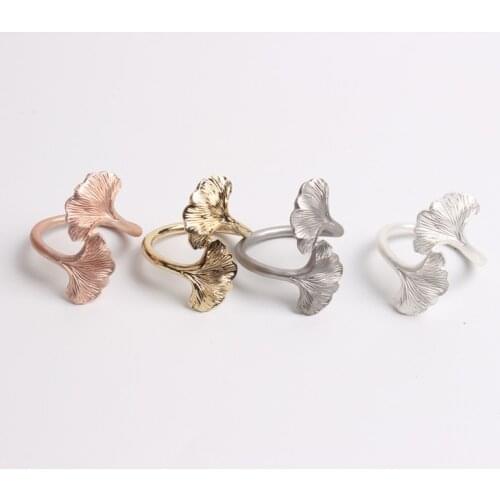 6pcs Model room 3D silver ginkgo leaf napkin ring napkin buckle cloth ring paper towel ring