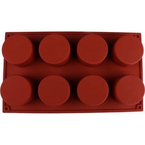 8 Cavity Round Silicone Cake Mold Pastry Baking Jelly Pudding Soap Form Ice Decoration Tool Disc Bread Biscuit Mould