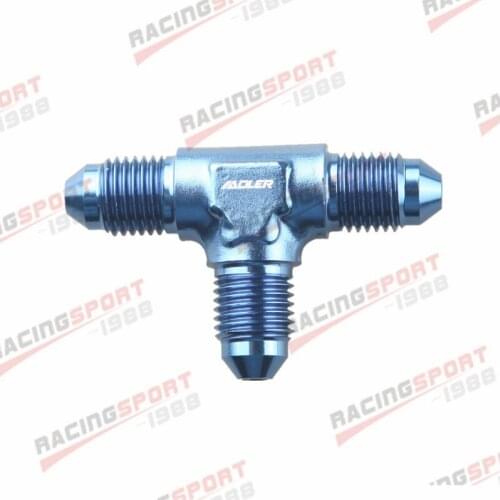 AN3 3AN AN-3 Male Flare Union Tee T-Piece Fitting Adapter Aluminum Blue