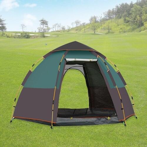 4-6 Person Hexagon Automatic Tent,Outdoor Waterproof Pop-Up Quickly Setup Camping Tent For Family Party Beach Hiking Travelling