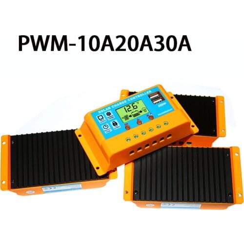 10A 20A 30A 12V24V Auto MPPT Solar Charge Controllers for Panel Battery Regulator LCD Display with 5V USB Output