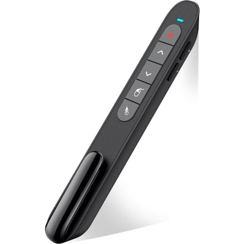 Rechargeable Wireless Presenter with Air Mouse For PPT Presentation Red Laser Pointer RF 2.4GHz PowerPoint Clicker For PC Mac