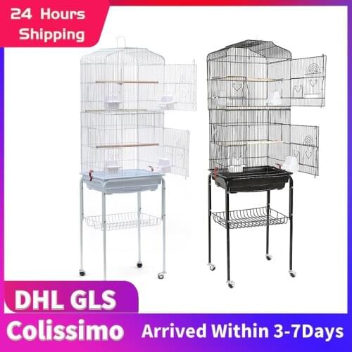 Metal Large Pet Bird Cage Indoor Outdoor Breeding Multifunction Parrots Macaw Cockatiel Bird Nest Supplies Fast Delivery HWC