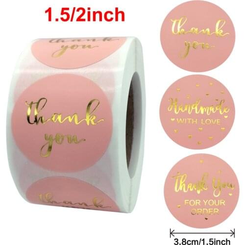 Big Size Stickers Thank You Stationery Sticker 1.5 Inch Embossed Floral Supporting My Small Business Seals Labels For Package