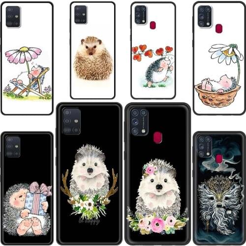 Animal Hedgehog Cover For Samsung Galaxy M31s M31 Prime M51 M21 M11 M01 F41 A9 A7 2018 Fundas Black TPU Cases Shell