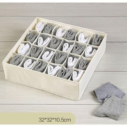 Home Furnishing Fabric Underwear Storage Box Collapsible Panty Organizing Box Separated Household Socks Artifact Bra Box